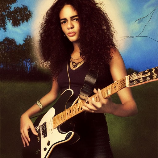 AI-generated metal guitar player