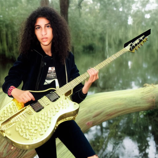 AI-generated metal guitar player