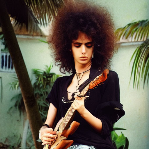 AI-generated metal guitar player