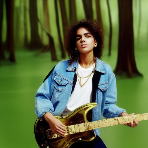 AI-generated metal guitar player