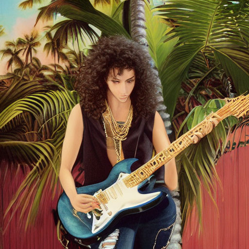 AI-generated metal guitar player