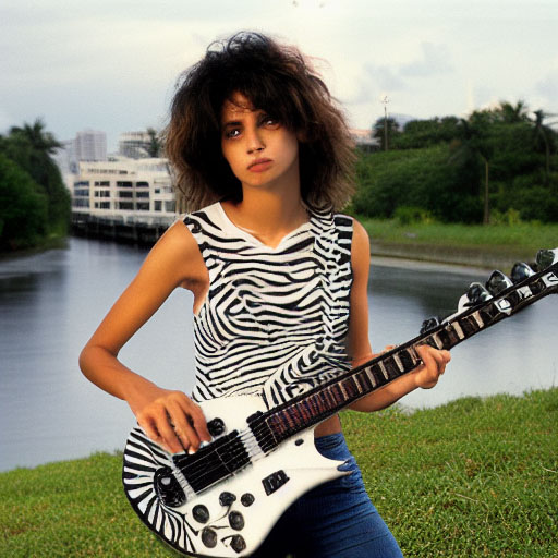 AI-generated metal guitar player