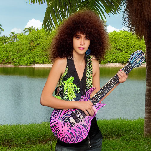 AI-generated metal guitar player