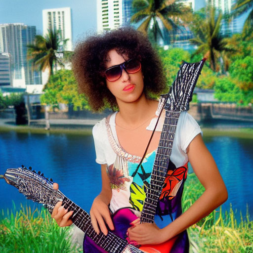 AI-generated metal guitar player