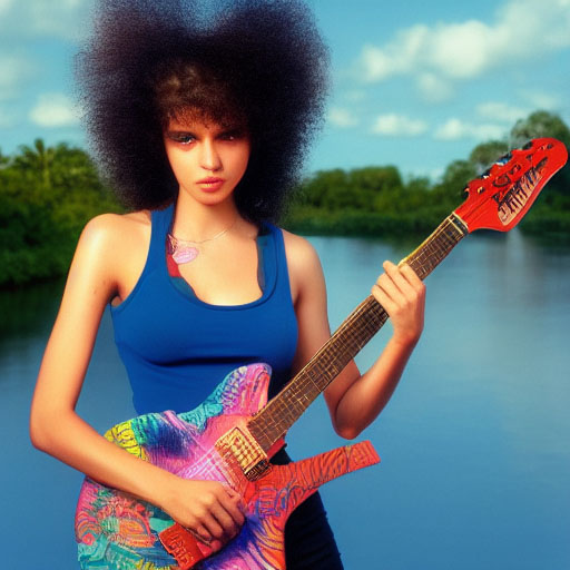 AI-generated metal guitar player