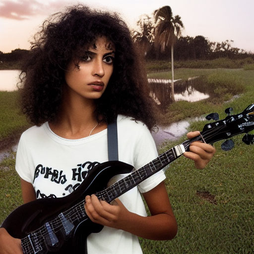 AI-generated metal guitar player