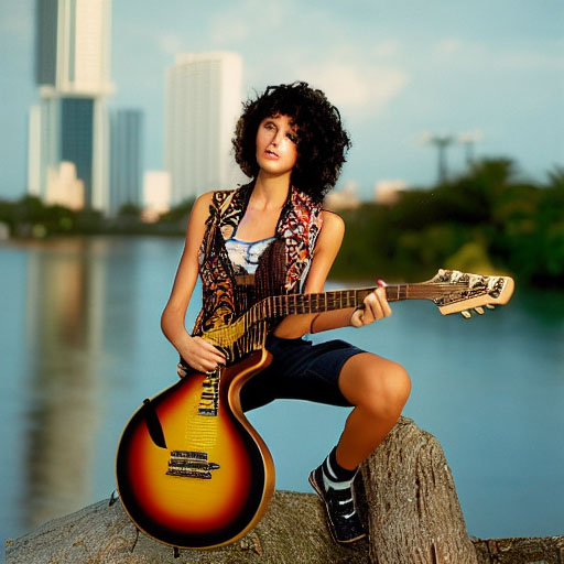 AI-generated metal guitar player