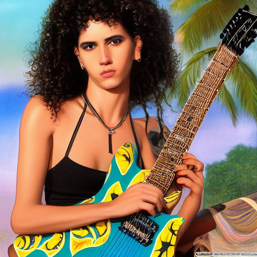 AI-generated metal guitar player