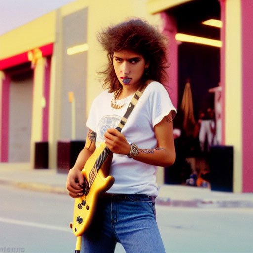 AI-generated metal guitar player