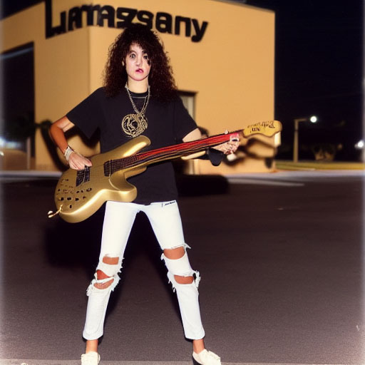 AI-generated metal guitar player