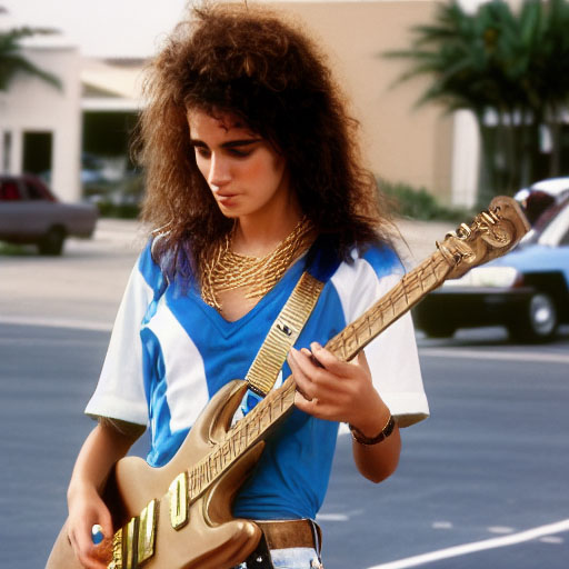 AI-generated metal guitar player