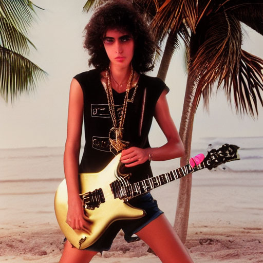 AI-generated metal guitar player