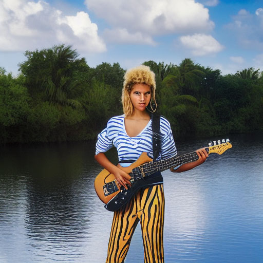 AI-generated metal guitar player